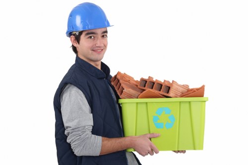 Skip hire service arriving at a Notting Hill property