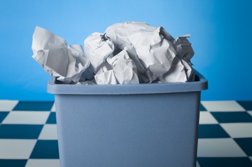 Various types of construction waste materials